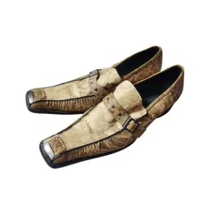Zota Unique Men Shoes Leather Chrome Toe Size 12 Party Ritzy Flamboyant Long Toe