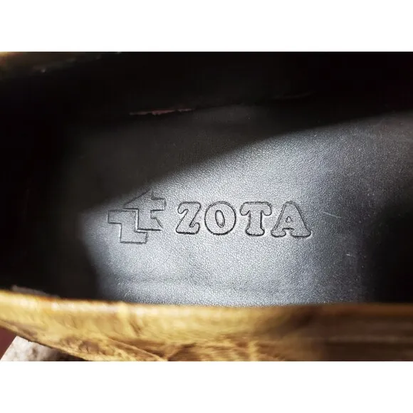 Zota Unique Men Shoes Leather Chrome Toe Size 12 Party Ritzy Flamboyant Long Toe