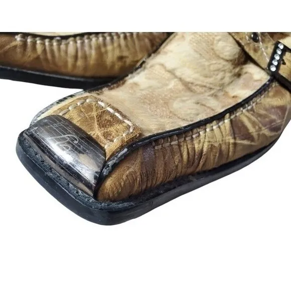 Zota Unique Men Shoes Leather Chrome Toe Size 12 Party Ritzy Flamboyant Long Toe
