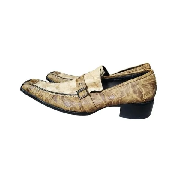 Zota Unique Men Shoes Leather Chrome Toe Size 12 Party Ritzy Flamboyant Long Toe